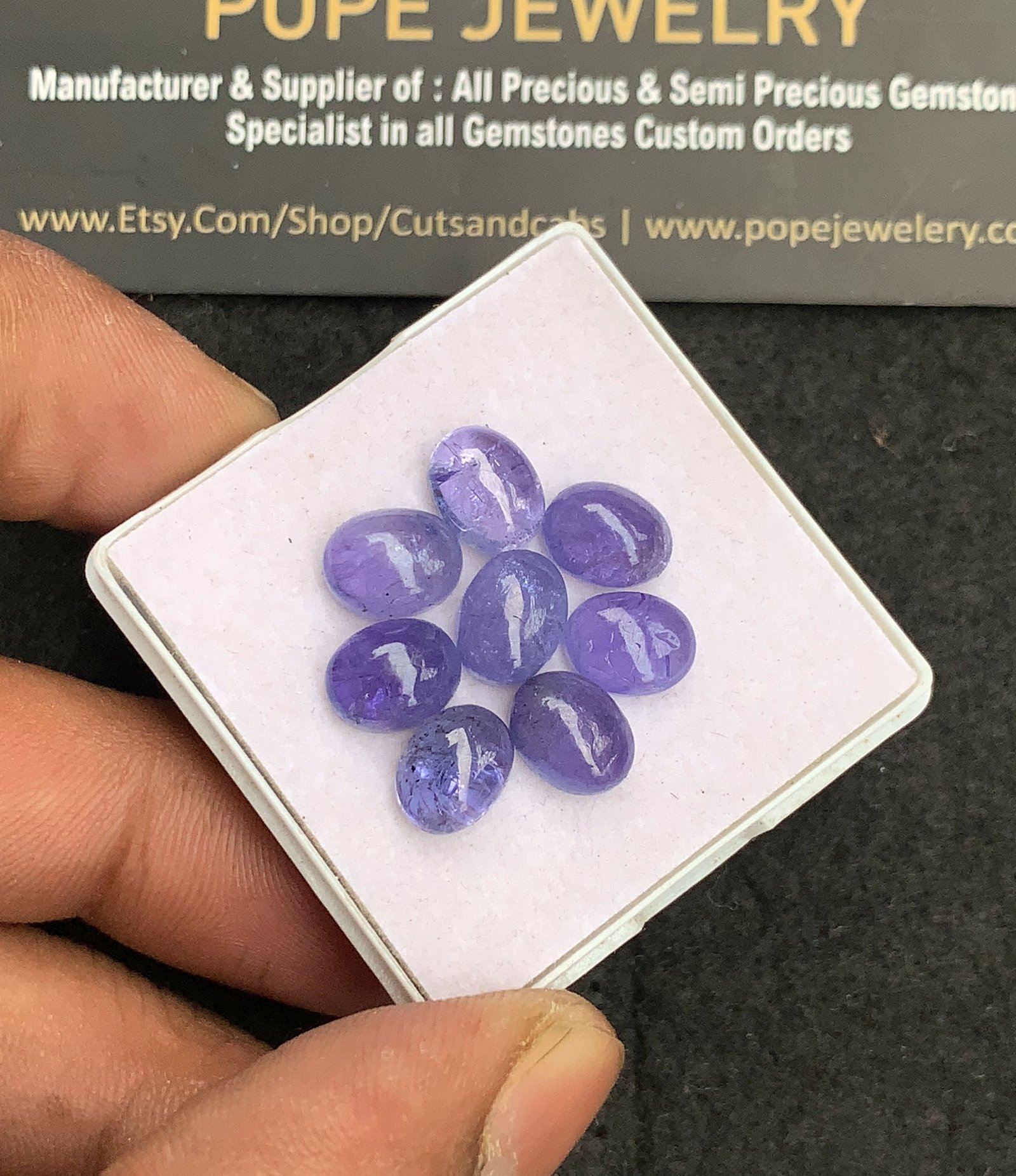 Natural Tanzanite Gemstone Smooth Oval Shape Cabochon High Quality Loose Gemstones For Jewelry Making 9x7 MM Size 8 Pcs V4424 - Image 2
