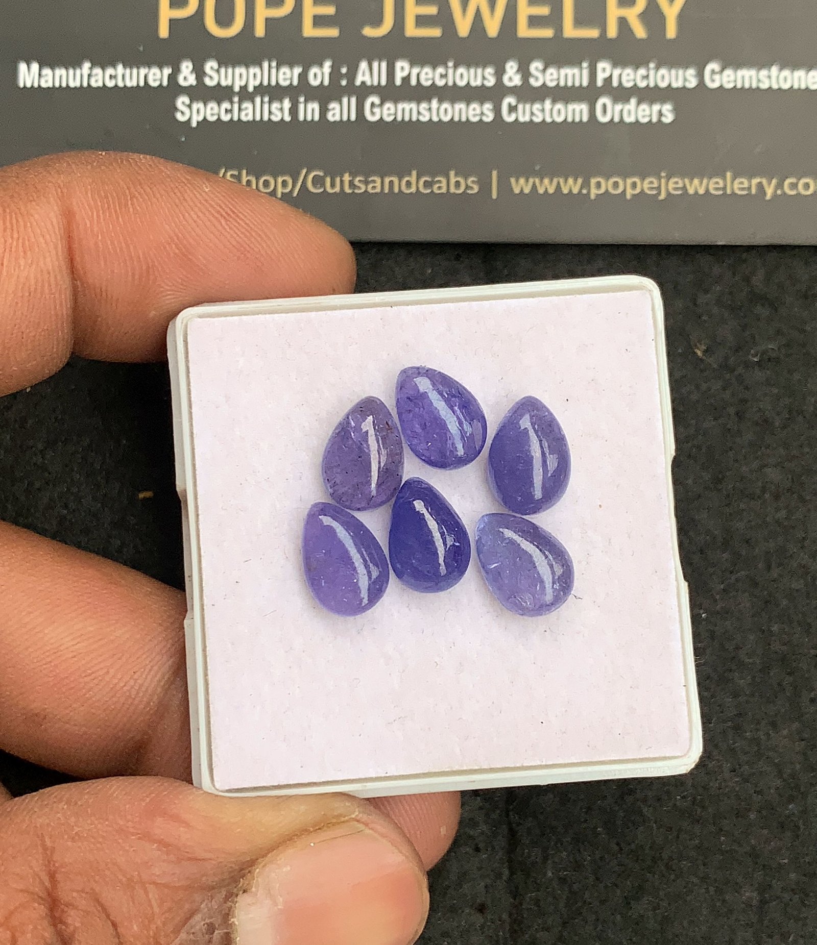 Natural Tanzanite Gemstone Smooth Pear Shape Cabochon High Quality Loose Gemstones For Jewelry Making 10x7 MM Size 6 Pcs V4425