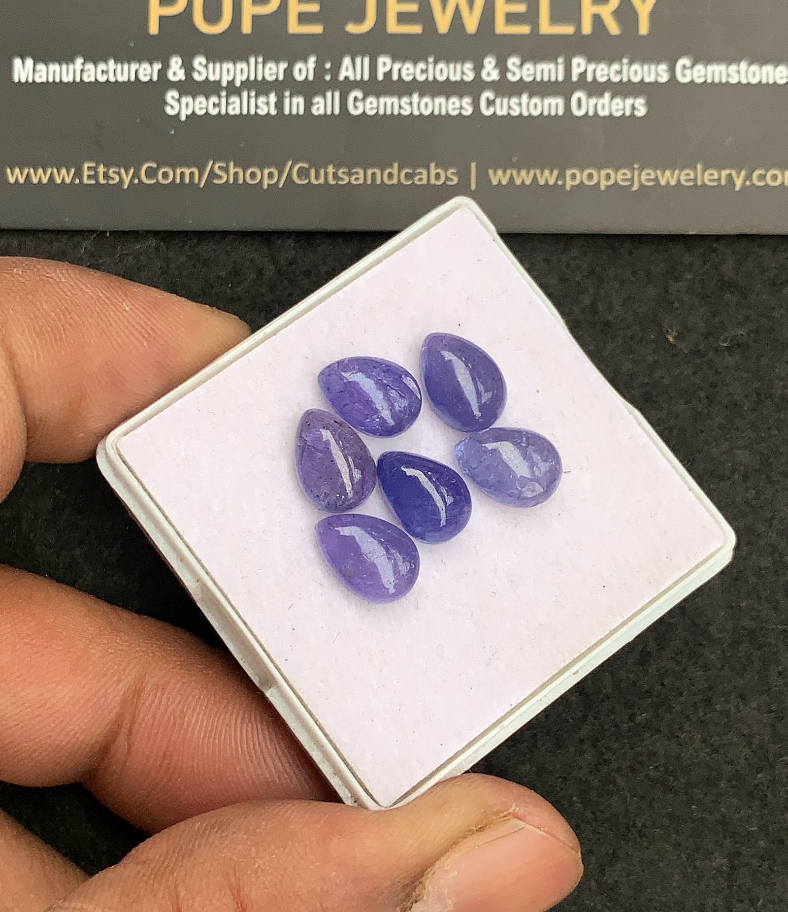 Natural Tanzanite Gemstone Smooth Pear Shape Cabochon High Quality Loose Gemstones For Jewelry Making 10x7 MM Size 6 Pcs V4425 - Image 2