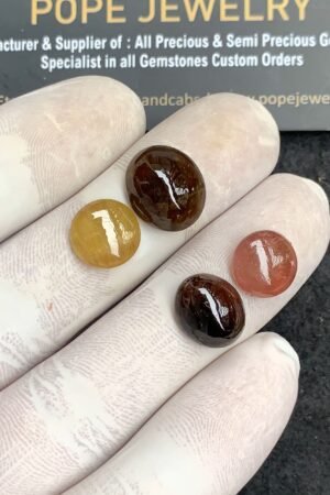 Natural Tourmaline Gemstone Smooth Round Shape Cabochon High Quality Loose Gemstones For Jewelry Making 10-14 MM Size 4 Pcs V4435