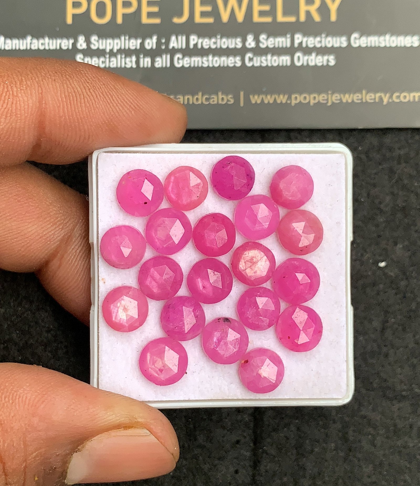 Natural Pink Silky Sapphire Gemstone Rose Cut Round Shape Cabochon High Quality Loose Gemstones For Jewelry Making 7 MM Size 20 Pcs V4450