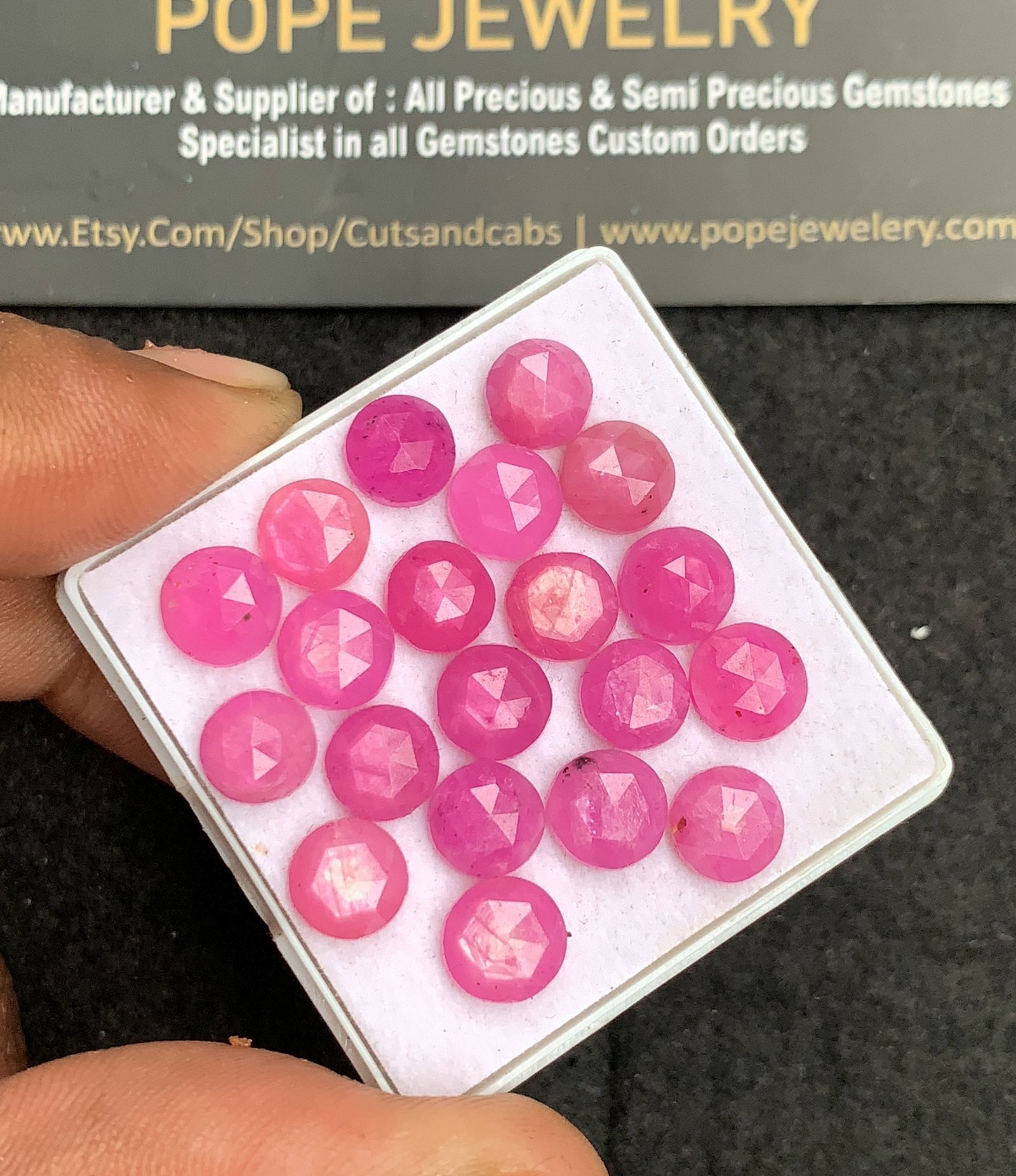 Natural Pink Silky Sapphire Gemstone Rose Cut Round Shape Cabochon High Quality Loose Gemstones For Jewelry Making 7 MM Size 20 Pcs V4450 - Image 2