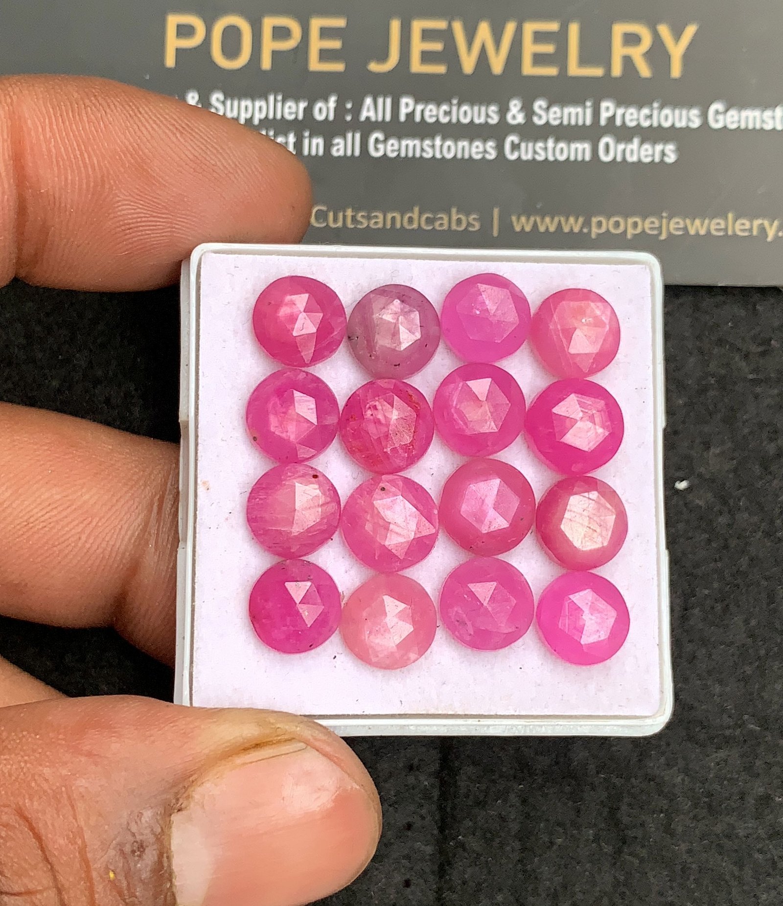 Natural Pink Silky Sapphire Gemstone Rose Cut Round Shape Cabochon High Quality Loose Gemstones For Jewelry Making 8 MM Size16 Pcs V4451