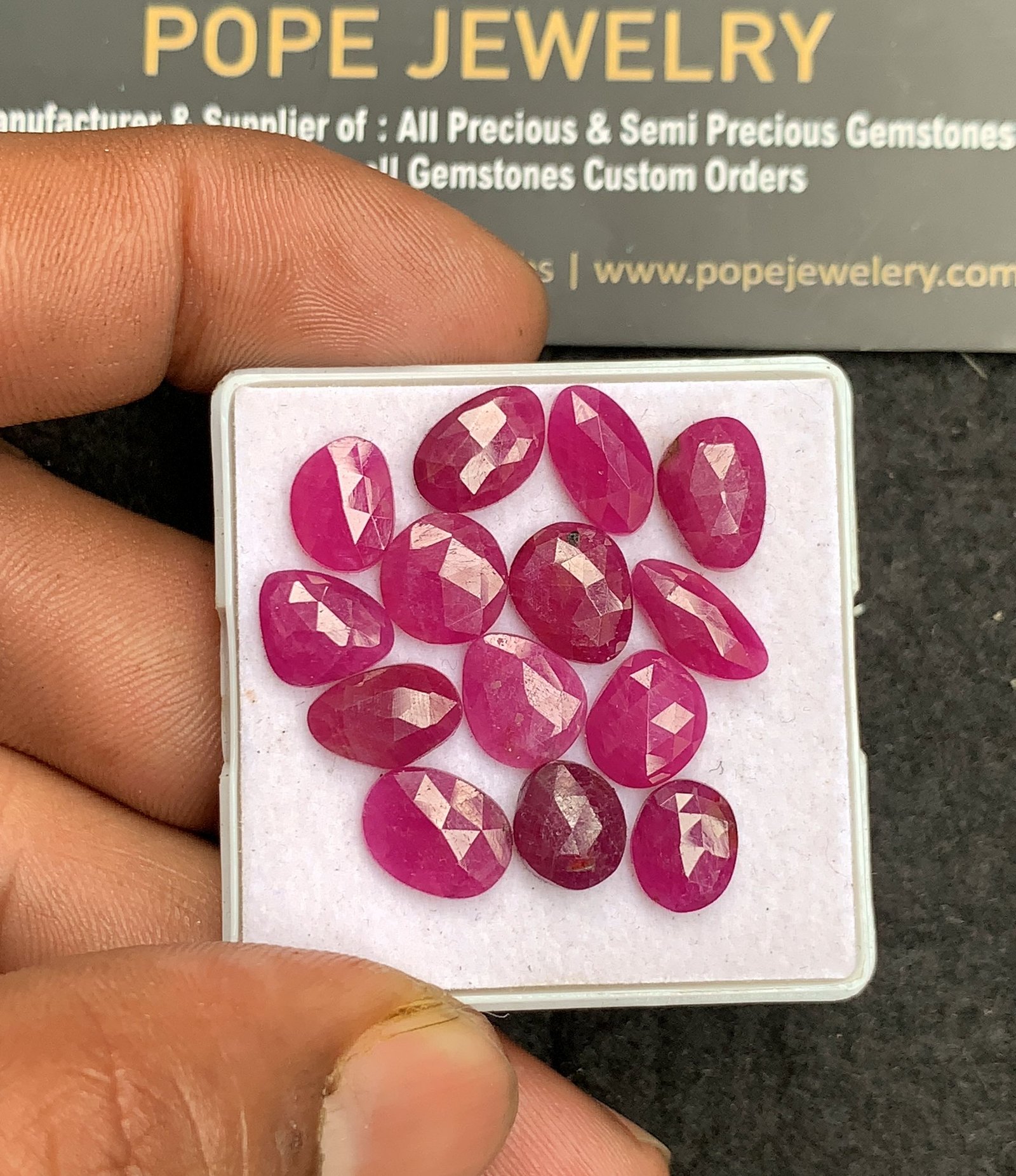 Natural Ruby Gemstone Rose Cut Fancy Shape Cabochon High Quality Loose Gemstones For Jewelry Making 9-11 MM Size 14 Pieces V4452
