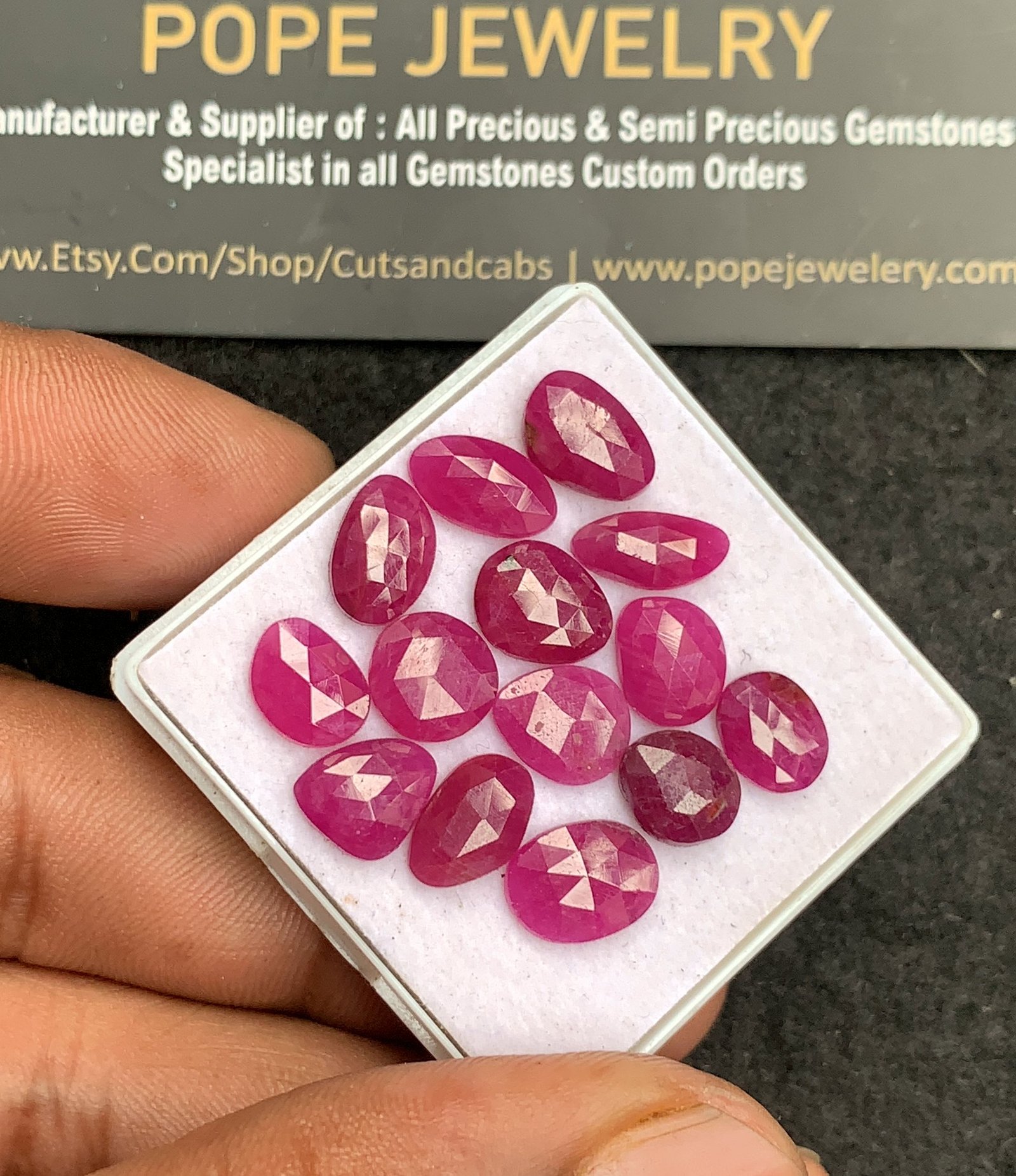 Natural Ruby Gemstone Rose Cut Fancy Shape Cabochon High Quality Loose Gemstones For Jewelry Making 9-11 MM Size 14 Pieces V4452 - Image 2