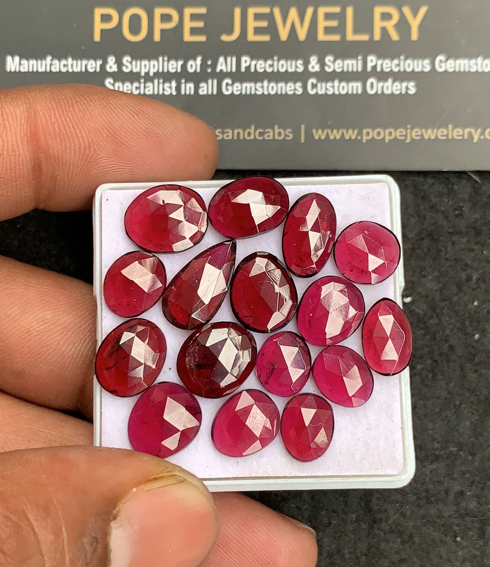 Natural Garnet Gemstone Rose Cut Fancy Shape Cabochon High Quality Loose Gemstones For Jewelry Making 9-14 MM Size 15 Pcs V4454