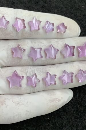 Natural Amethyst Gemstone Smooth Star Shape Cabochon High Quality Loose Gemstones For Jewelry Making 7-12 MM Size 15 Pcs V4457