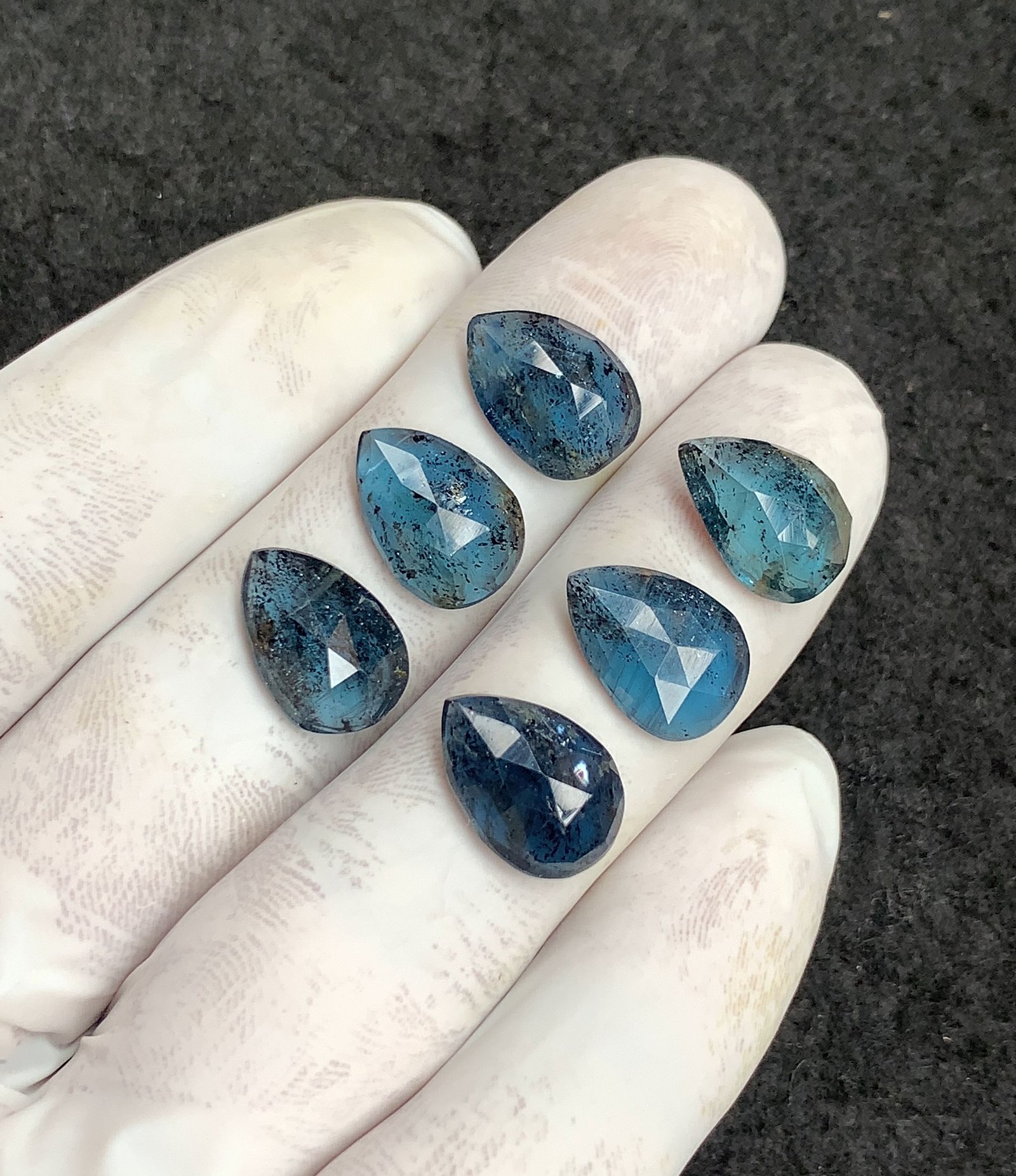 Natural Teal Green Kyanite Gemstone Rose Cut Pear Shape Cabochon High Quality Loose Gemstones For Jewelry Making 14x10 MM Size 6 Pcs V4458 - Image 2