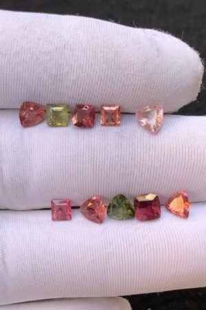 Natural Tourmaline Gemstone Faceted Cut Mix Shape High Quality Loose Gemstones For Jewelry Making 4-5 MM Size 10 Pcs V4497