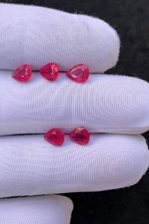 Natural Pink Sapphire Gemstone Faceted Cut Pear Shape High Quality Loose Gemstones For Jewelry Making 6x5 MM Size 5 Pcs V4502