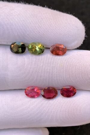 Natural Tourmaline Gemstone Faceted Cut Oval Shape High Quality Loose Gemstones For Jewelry Making 7x5 MM Size 6 Pcs V4509