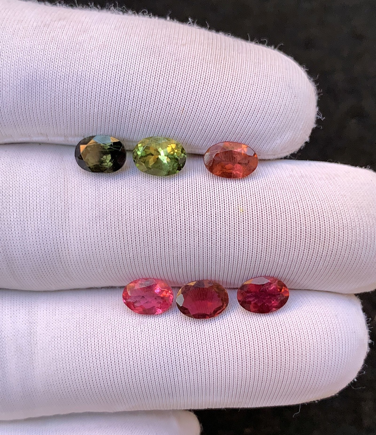 Natural Tourmaline Gemstone Faceted Cut Oval Shape High Quality Loose Gemstones For Jewelry Making 7x5 MM Size 6 Pcs V4509