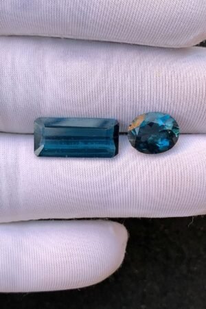 Natural London Blue Topaz Gemstone Faceted Cut Mix Shape High Quality Loose Gemstones For Jewelry Making 10-12 MM Size 2 Pcs V4511