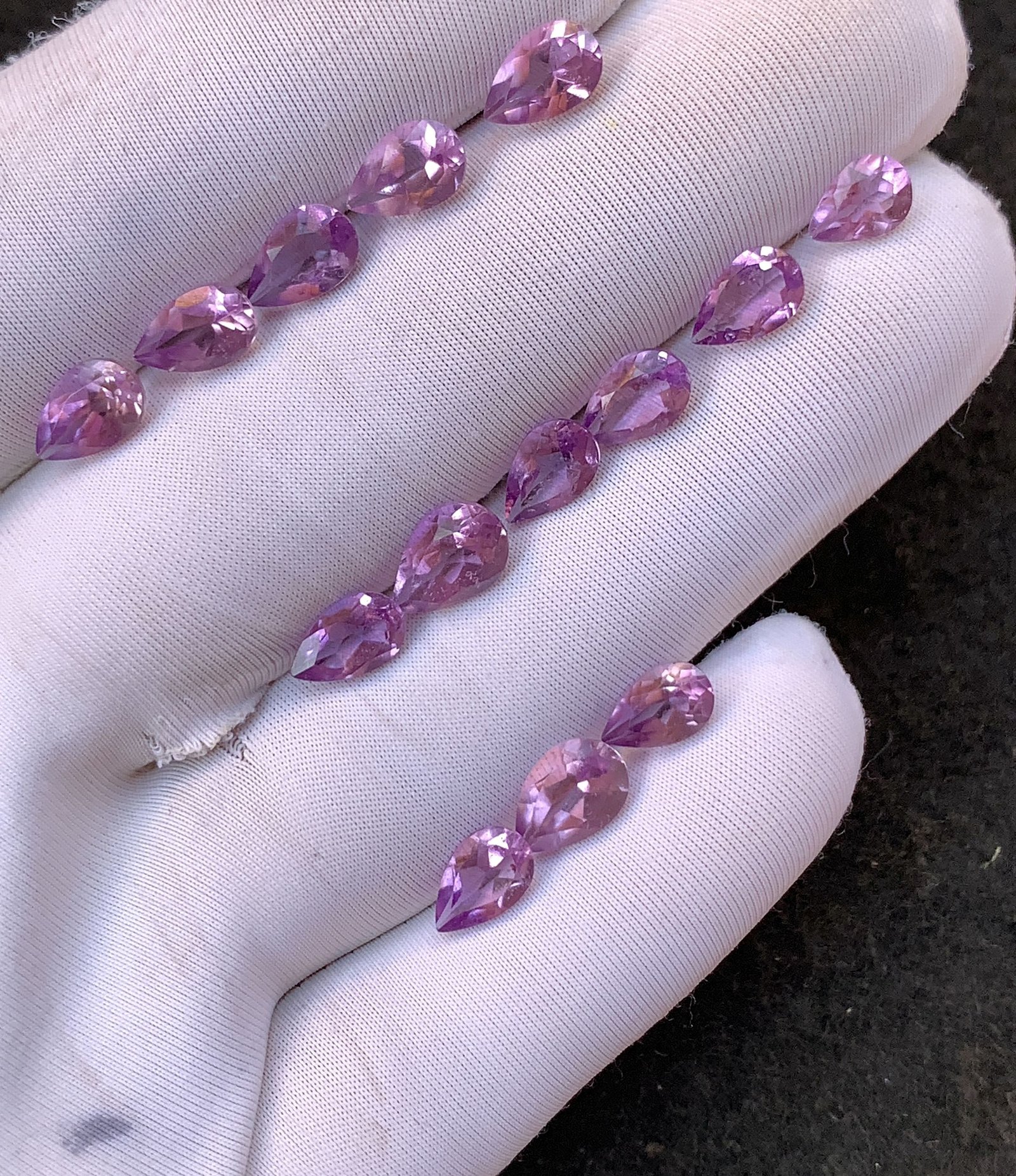 Natural Amethyst Gemstone Faceted Cut Pear Shape High Quality Loose Gemstones For Jewelry Making 6-9 MM Size 14 Pcs V4512 - Image 2