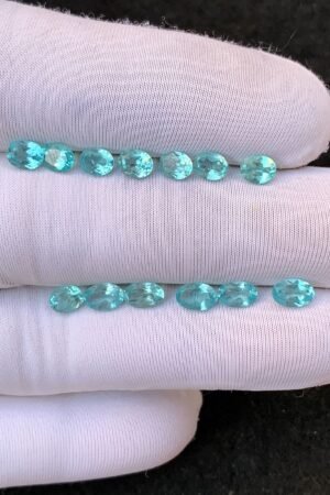 Natural Apatite Gemstone Faceted Cut Oval Shape High Quality Loose Gemstones For Jewelry Making 6-5 MM Size 13 Pcs V4514
