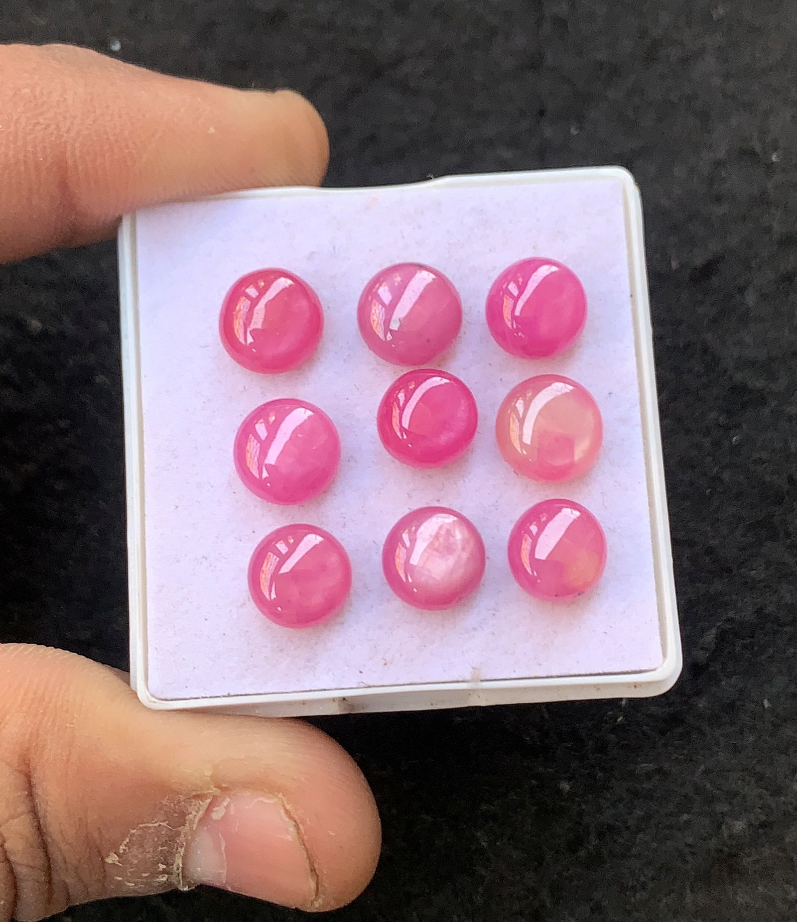 Natural Silky Sapphire Gemstone Smooth Round Shape Cabochon High Quality Loose Gemstones For Jewelry Making 8 MM Size 9 Pcs V4518