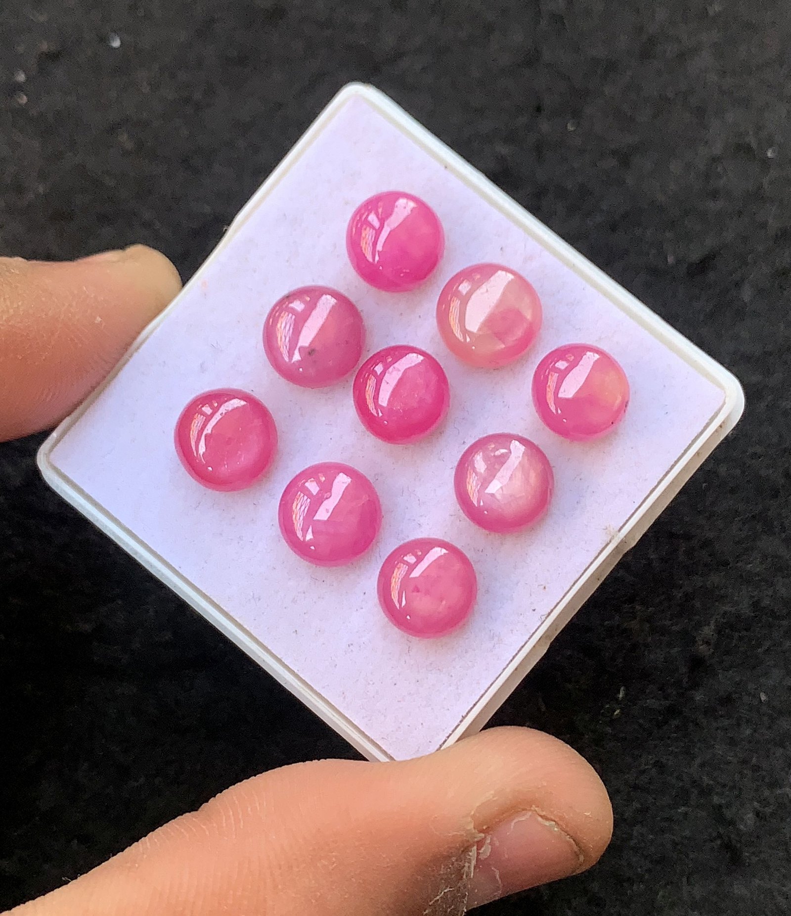 Natural Silky Sapphire Gemstone Smooth Round Shape Cabochon High Quality Loose Gemstones For Jewelry Making 8 MM Size 9 Pcs V4518 - Image 3