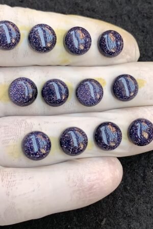 Blue Sandstone Gemstone Smooth Round Shape Cabochon High Quality Loose Gemstones For Jewelry Making 9 MM Size 12 Pcs V4551