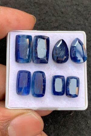 Natural Blue Kyanite Gemstone Step Cut Mix Shape Cabochon High Quality Loose Gemstones For Jewelry Making 10-15 MM Size 4 Pair V4558