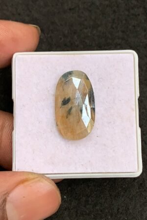 Natural Silverite Gemstone Rose Cut Oval Shape Cabochon High Quality Loose Gemstones For Jewelry Making 22x13x4 MM 1 Pcs V4573