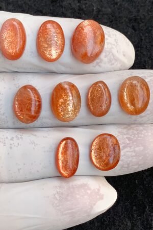 Natural Sunstone Gemstone Smooth Oval Shape Cabochon High Quality Loose Gemstones For Jewelry Making 11-14 MM Size 9 Pcs V4531