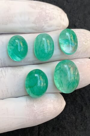 Natural Beryl Gemstone Smooth Oval Shape Cabochon High Quality Loose Gemstones For Jewelry Making 14-18 MM Size 5 Pcs V4536