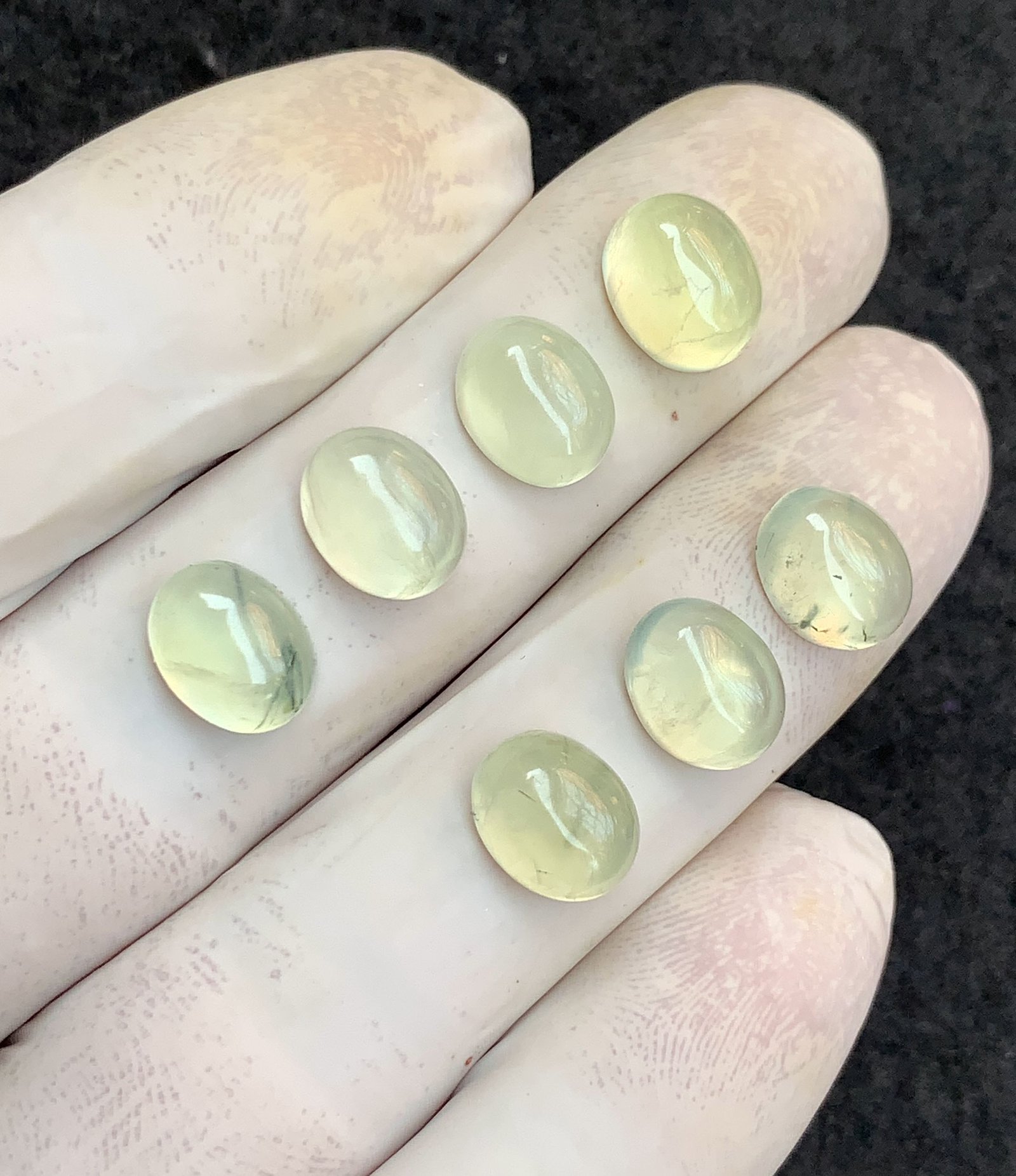 Natural Prehnite Gemstone Smooth Oval Shape Cabochon Amazing & High Quality Loose Gemstones For Jewelry Making 10x8 MM Size 7 Pcs V4594 - Image 3
