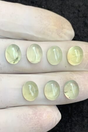 Natural Prehnite Gemstone Smooth Oval Shape Cabochon Amazing & High Quality Loose Gemstones For Jewelry Making 10x8 MM Size 7 Pcs V4594