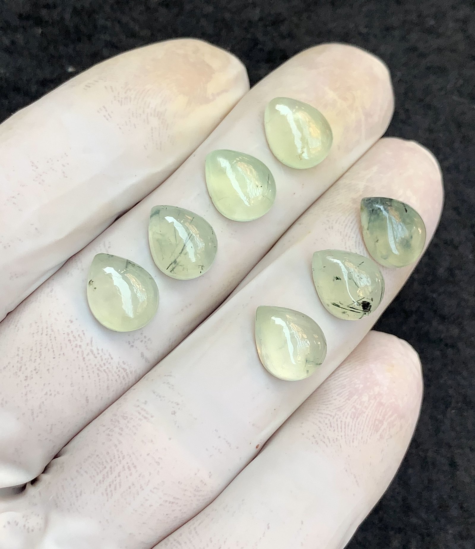 Natural Prehnite Gemstone Smooth Pear Shape Cabochon Amazing & High Quality Loose Gemstones For Jewelry Making 11x9 MM Size 7 Pcs V4596 - Image 2