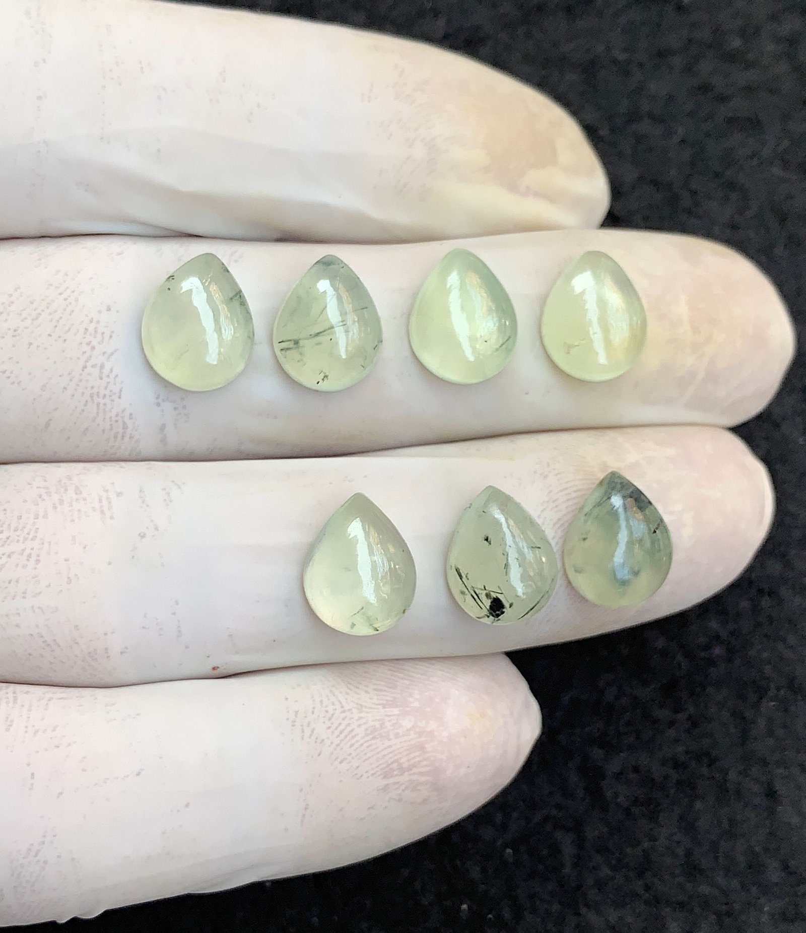 Natural Prehnite Gemstone Smooth Pear Shape Cabochon Amazing & High Quality Loose Gemstones For Jewelry Making 11x9 MM Size 7 Pcs V4596