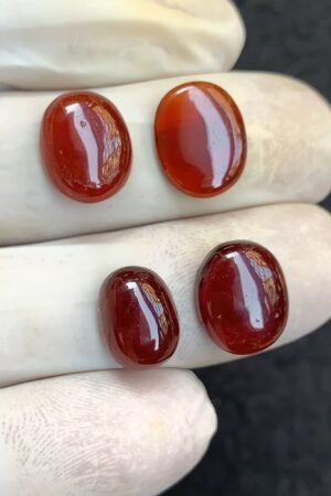 Natural Garnet Gemstone Smooth Oval Shape Cabochon High Quality Loose Gemstones For Jewelry Making 12-13 MM Size 4 Pcs V4607