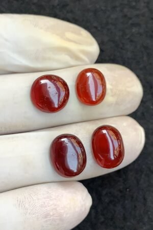 Natural Garnet Gemstone Smooth Oval Shape Cabochon High Quality Loose Gemstones For Jewelry Making 12-13 MM Size 4 Pcs V4608