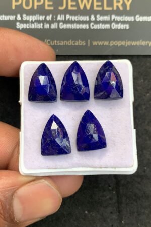 Natural Lapis Lazuli Gemstone Rose Cut Fancy Shape Cabochon High Quality Loose Gemstones For Jewelry Making 14x10 MM Size 5 Pcs V4611