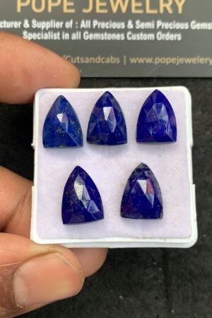 Natural Lapis Lazuli Gemstone Rose Cut Fancy Shape Cabochon High Quality Loose Gemstones For Jewelry Making 14x10 MM Size 5 Pcs V4612