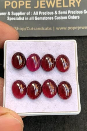 Natural Garnet Gemstone Smooth Oval Shape Cabochon High Quality Loose Gemstones For Jewelry Making 11-9 MM Size 8 Pcs V4650