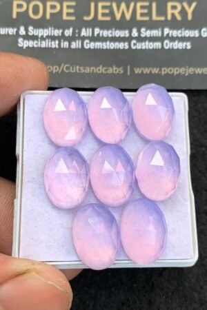 Natural Lavender Quartz Gemstone Rose Cut Oval Shape Cabochon High Quality Loose Gemstones For Jewelry Making 14x8 MM Size 8 Pcs V4661