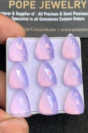 Natural Lavender Quartz Gemstone Rose Cut Fancy Shape Cabochon High Quality Loose Gemstones For Jewelry Making 14x10 MM Size 9 Pcs V4666