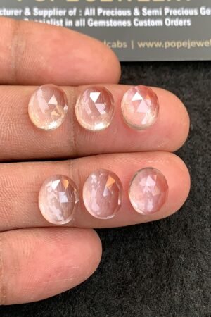 Natural Crystal Gemstone Rose Cut Oval Shape Cabochon High Quality Loose Gemstones For Jewelry Making 11x9 MM Size 6 Pcs V4947