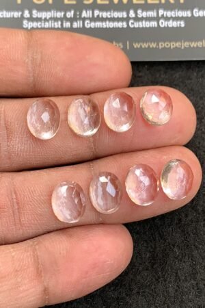 Natural Crystal Gemstone Rose Cut Oval Shape Cabochon High Quality Loose Gemstones For Jewelry Making 10x8 MM Size 8 Pcs V4948