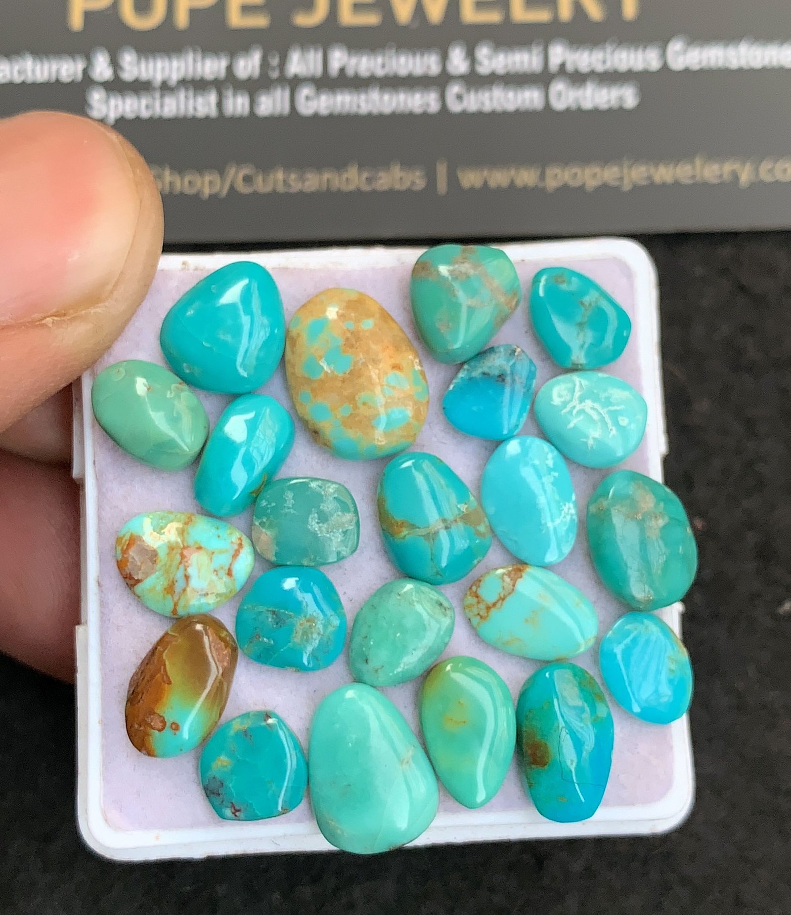 Natural Arizona Turquoise Gemstone Smooth Fancy Shape Cabochon High Quality Loose Gemstones For Jewelry Making 7-12 MM Size 22 Pcs V4792