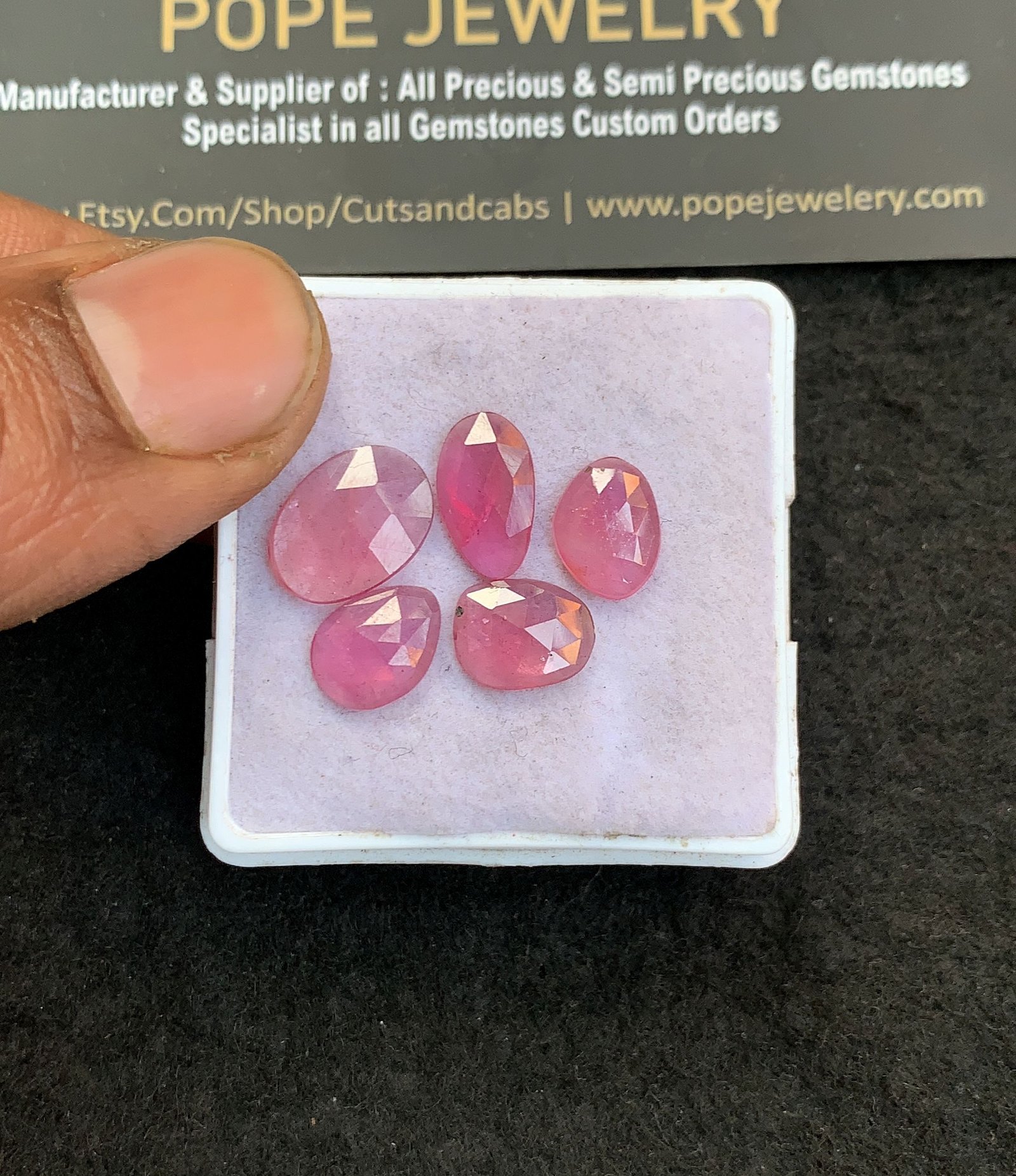 Natural Thailand Pink Sapphire Gemstone Rose Cut Fancy Shape Cabochon High Quality Loose Gemstones For Jewelry Making 10-12 MM Size 5 Pcs V4845