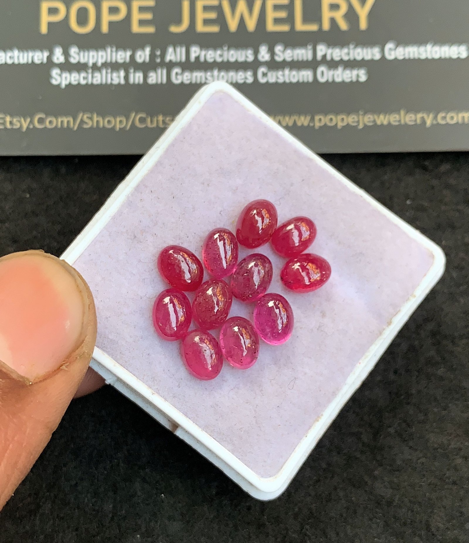 Natural Thailand Pink Sapphire Gemstone Smooth Oval Shape Cabochon High Quality Loose Gemstones For Jewelry Making 6-7 MM Size 11 Pcs V4846 - Image 2