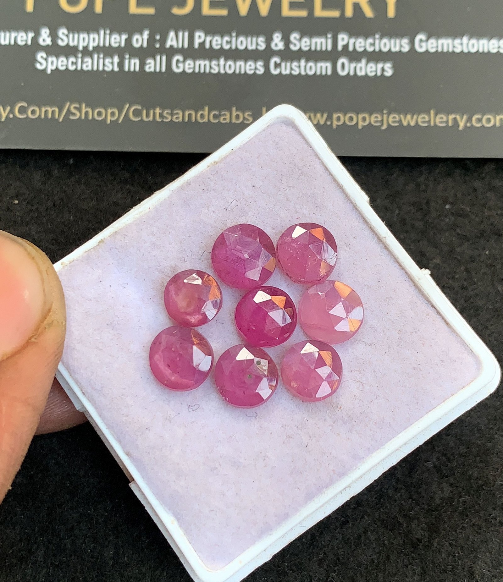 Natural Thailand Pink Sapphire Gemstone Rose Cut Round Shape Cabochon High Quality Loose Gemstones For Jewelry Making 6-7 MM Size 8 Pcs V4848 - Image 2