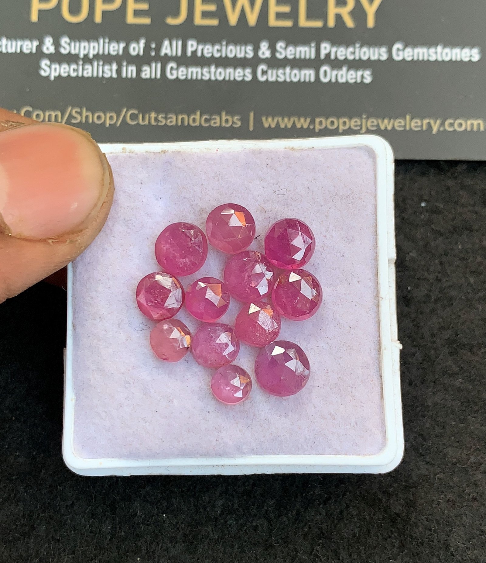 Natural Thailand Pink Sapphire Gemstone Rose Cut Round Shape Cabochon High Quality Loose Gemstones For Jewelry Making 5-7 MM Size 12 Pcs V4850